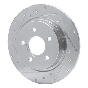 Volvo C70 Brake Rotor (1) - Rear Left - R1 Concepts - Drilled & Slotted - Silver - `04-`13